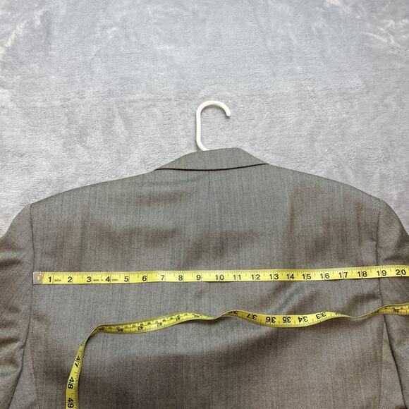 Lauren Ralph Lauren Herringbone Blazer Mens 44L Gray Silk Wool Blend Two Button - Picture 10 of 15